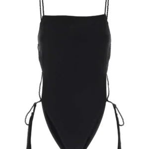 Black stretch nylon swimsuit