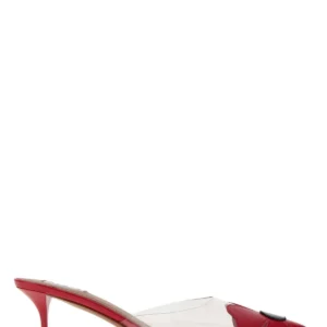 Multicolor PVC and leather Bloom mules