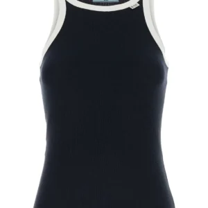 Navy blue cotton tank top