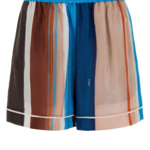 Printed silk shorts