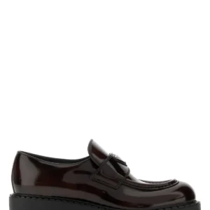 Dark brown leather loafers