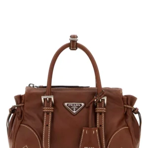 Brown leather small Prada Karin handbag
