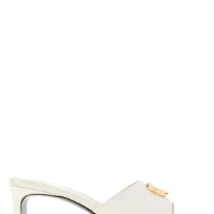 White nappa leather mules