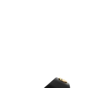 Black nappa leather slippers