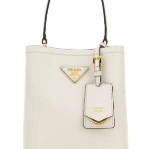 Ivory leather small Panier handbag