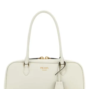 Chalk leather medium handbag