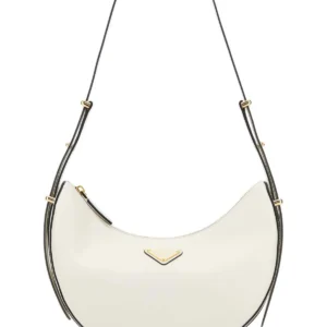 White leather Prada ArquÃ© crossbody bag
