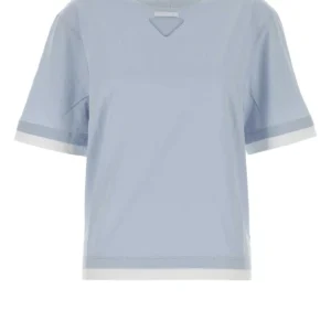 Powder blue cotton t-shirt