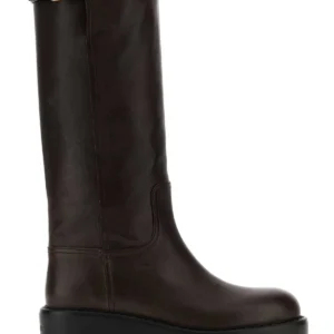 Dark brown leather boots