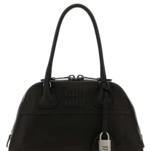 Black leather Vivant handbag