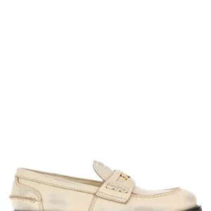Ivory leather loafers