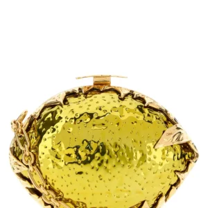 Two-tone metal ChloÃ© Tropicus Lemon clutch