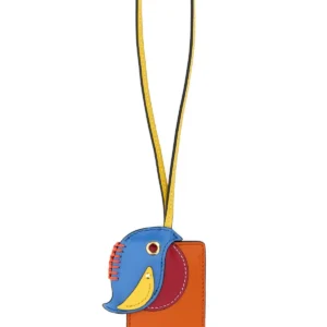Multicolor leather bag charm