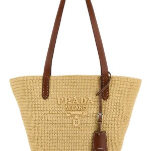 Raffia bucket bag