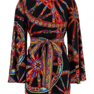 Printed stretch crepe dress