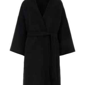 Black wool blend coat