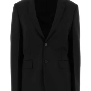Black mohair blend blazer
