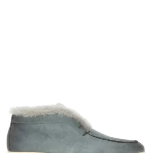 Dark grey suede Fortune slip ons
