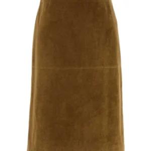 Biscuit suede skirt