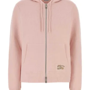 Pink stretch cashmere blend sweatshirt