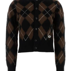 Embroidered wool cardigan