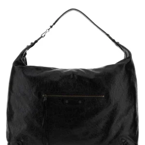 Black leather Le City shopping bag