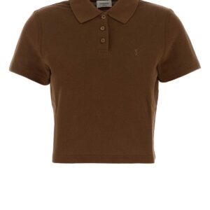 Brown piquet polo shirt