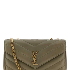 Sage green leather medium LouLou shoulder bag