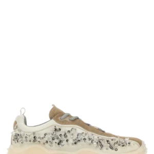 Ivory suede and tech fabric Bubble sneakers