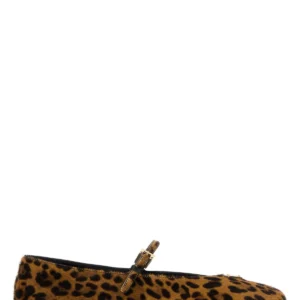 Printed calf hair ballerinas
